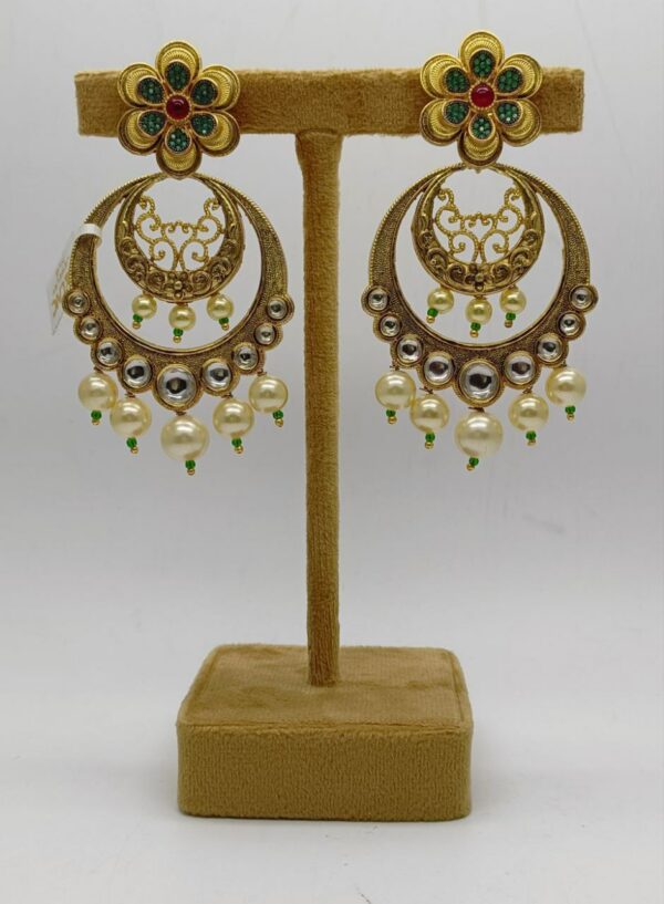 Antique Brassmade Chand Bali Earrings