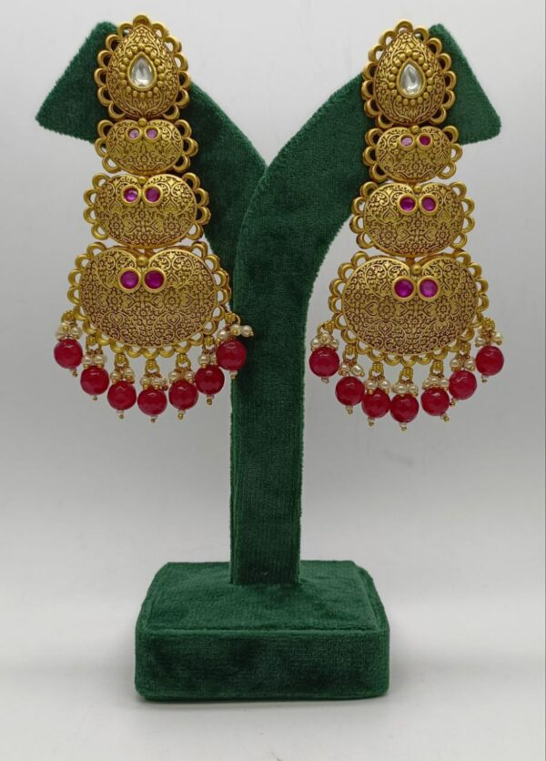 Antique Brassmade Earrings with Ruby Kemp Stones