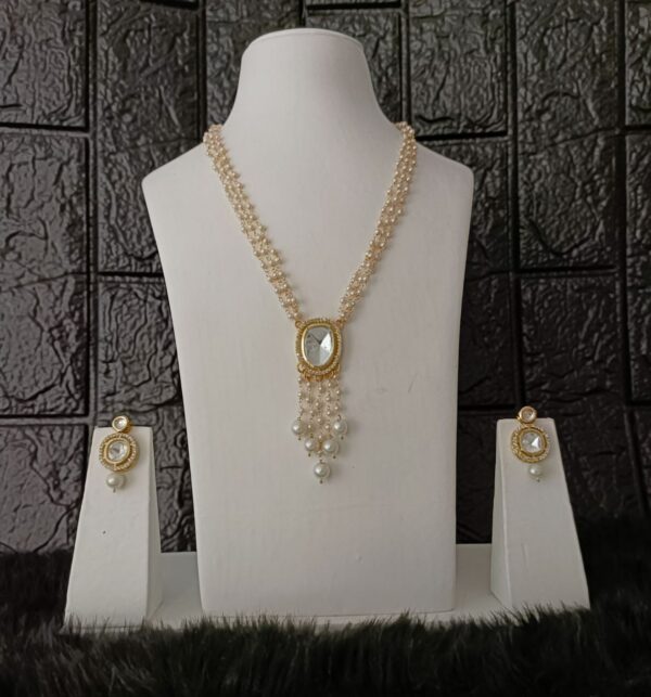 Uncut Kundan Long Set with Pearls
